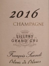Flasche Champagne François Secondé Blanc de Blancs 2016 Grand Cru.